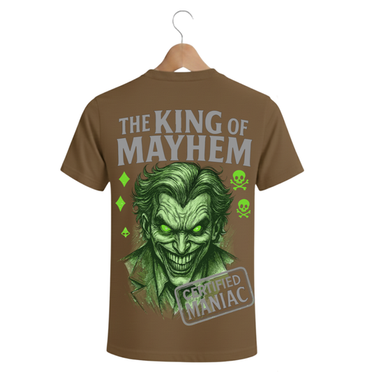 The King of Mayhem" Graphic T-Shirt – Premium 180 GSM Heavyweight Cotton