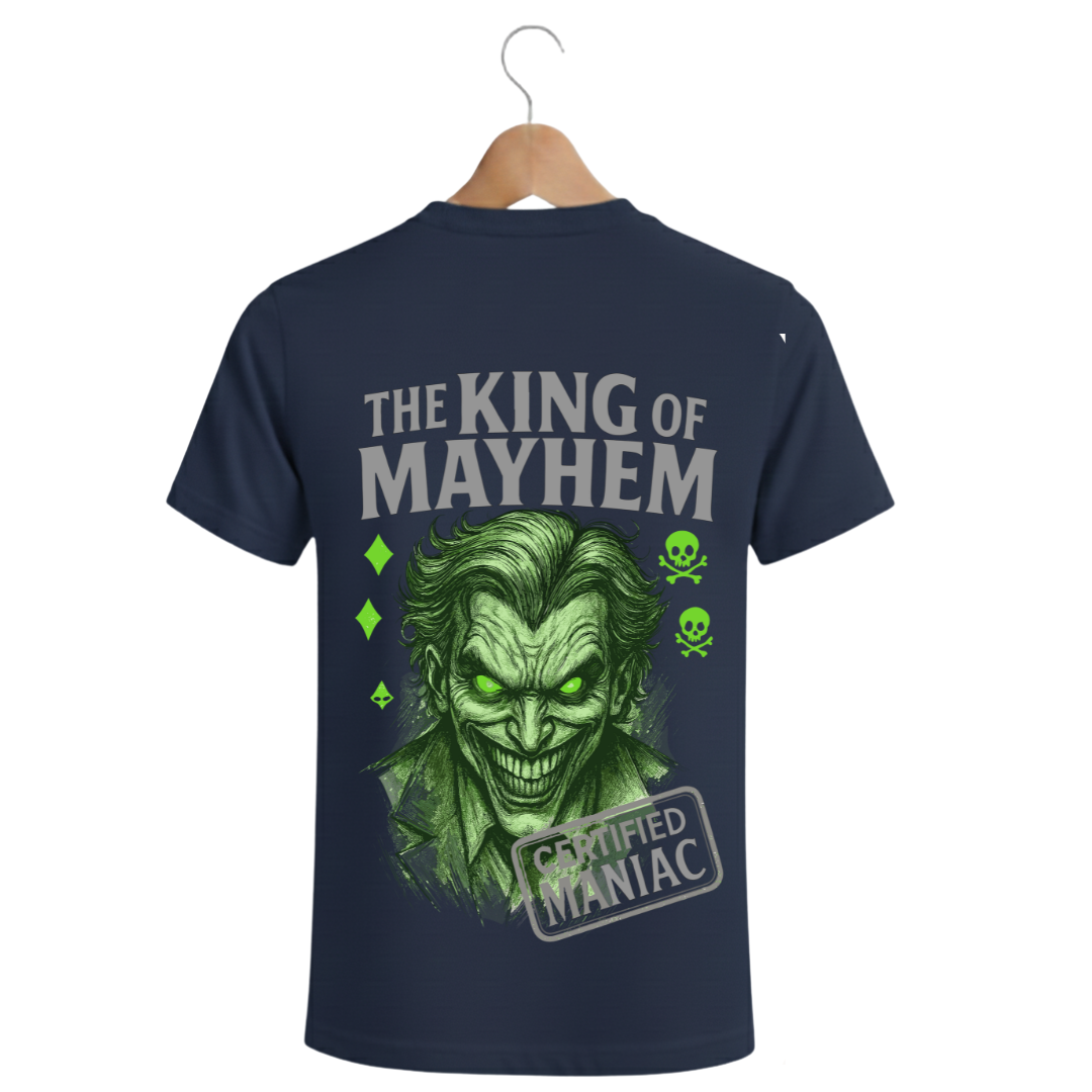 The King of Mayhem" Graphic T-Shirt – Premium 180 GSM Heavyweight Cotton