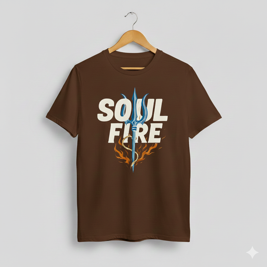 Soul Fire Trident Graphic T-Shirt - 100% Cotton (180 GSM)`
