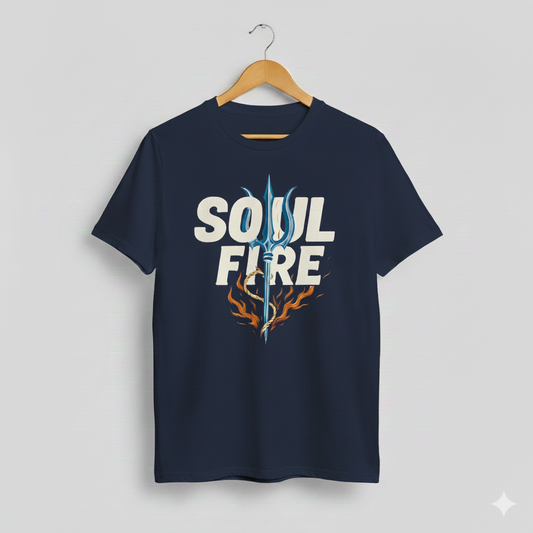Soul Fire Trident Graphic T-Shirt - 100% Cotton (180 GSM)`